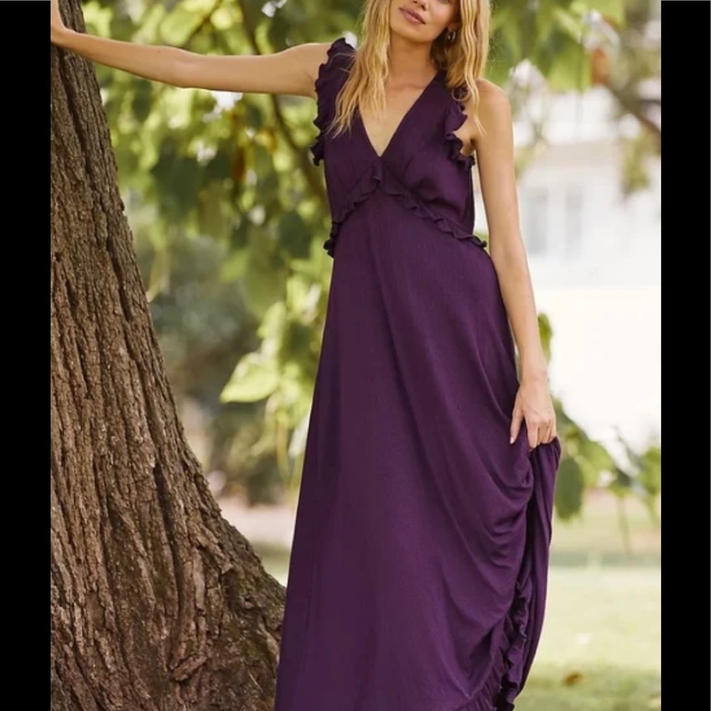 Anthropologie ruffled maxi dress